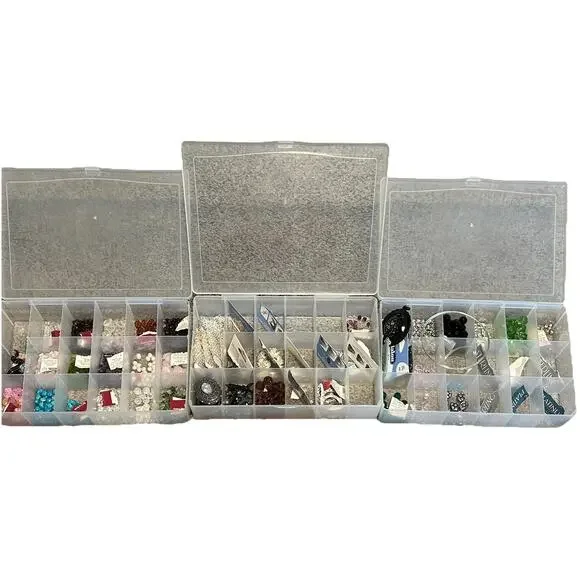 Bead Jewelry Making Lot Mixed Glass Stone Charms Metal Plastic Misc With Cases - Picture 1 of 8